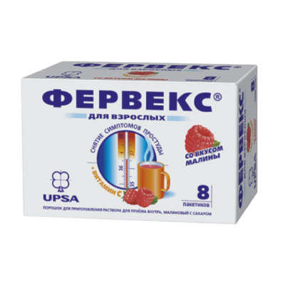 Фервекс порошок д/приг раствора д/приема внутрь малина с сахаром 8 шт