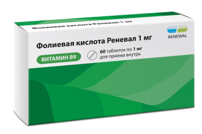 Фолиевая кислота Реневал таблетки 1 мг 60 шт