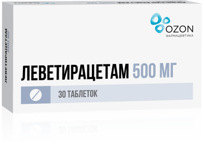 Леветирацетам таблетки покрыт.плен.об. 500 мг 30 шт