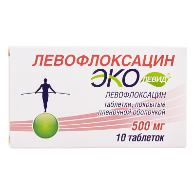 Левофлоксацин Эколевид таблетки покрыт.плен.об. 500 мг 10 шт