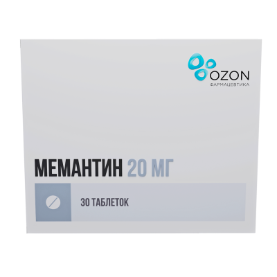 Мемантин таблетки покрыт.плен.об. 20 мг 30 шт