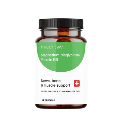 MINDLY Daily Магний Бисглицинат+Витамин B6/Magnesium Bisglycinate+Vitamin B6 капсулы массой 852 мг 90 шт