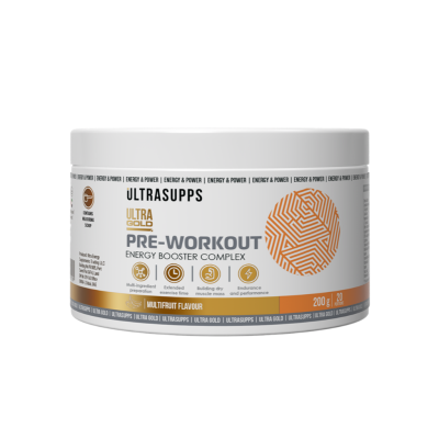 Ultrasupps Ультра Голд предтренировочный комплекс / Ultra Gold Pre-workout Multifruit со вкусом мультифрукт порошок массой 200 г 1 шт